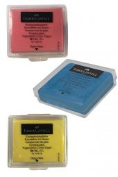 Hamur Silgi Kutulu Sarı Kırmızı Mavi 3 Paket Faber Hamur Silgi Çizim Silgisi Yoğrulabilir Silgi Plastik Kutulu - 1