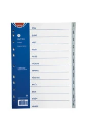 Noki Seperatör Aylar Plastik A4 Plastik Aylar Seperatör Ocak - Aralık - 1