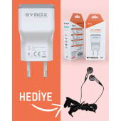 J50 Usb Girişli 2.0a Şarj Adaptörü Başlık - Kulaklık Hediyeli - 1