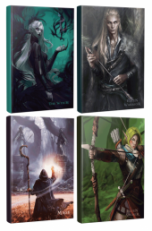 Halk Kitabevi Dörtlü Fantastik Defter Seti - Elven Warrior - Elven Archer - Mage - The Witch - 1