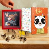 Halk Kitabevi Sevgi Pandası-Kalpler 2li Defter-Maket ve Mutlu Yıllar Cam Kumbara - 1