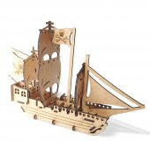 Halk Kitabevi Büyük Korsan Gemisi, 3D Ahşap Maket - 2