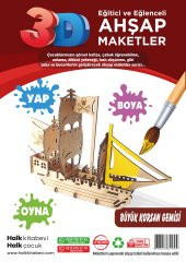 Halk Kitabevi Büyük Korsan Gemisi, 3D Ahşap Maket - 3