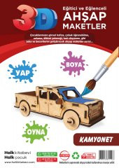Halk Kitabevi Kamyonet, 3D Ahşap Maket - 3