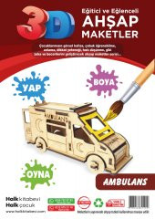Halk Kitabevi Ambulans, 3D Ahşap Maket - 3