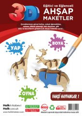 Halk Kitabevi Vahşi Hayvanlar 1, 3D Ahşap Maket - 3