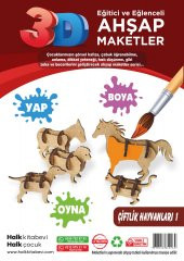 Halk Kitabevi Çiftlik Hayvanları 1, 3D Ahşap Maket - 3