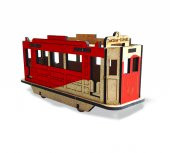 Halk Kitabevi Nostaljik Tramvay, 3D Ahşap Maket - 1