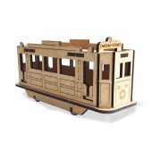 Halk Kitabevi Nostaljik Tramvay, 3D Ahşap Maket - 2