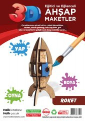 Halk Kitabevi Roket, 3D Ahşap Maket - 3