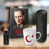 Halk Kitabevi Dereceli Termos - 2023 Önder Ajanda - Ayyıldız Kupa Bardak ve Dokunmatik Çakmak - 1
