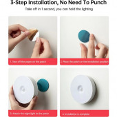 Kablosuz LED Cabinet Şarjlı Sensörlü Gece LED Lambası Sarı Beyaz B79 - 5