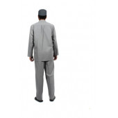 Hac Umre Kıyafeti Duble Cep Safari Takım Gabardin Kumaş Gri - 4