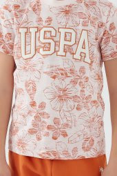U.S. Polo Assn 1356 Garson Flowered Details Erkek Çocuk Bermuda Takım - 5