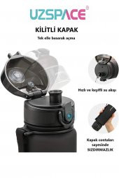 UZSPACE Büyük boy 28 cm 1000ml 1 Litre Su Matarası Bpa Koku Sızdırma Yok 3038 EKM - 3