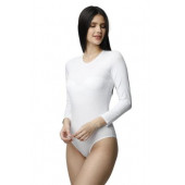 Uzun Kol Bisiklet Yaka Kancalı Body Beyaz - 1