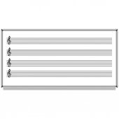 120X140 Müzik Çizgili Beyaz Laminat Yazı Tahtası - 1