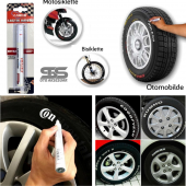 Oto Lastik Yazı Kalemi Beyaz Araç Lastik Yazma Boyama Kalemi - 3