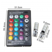 Kumandalı Rgb T10 Park Ledi Far Ledi Renkli Park Ampulü T10 Park Ledi - 6
