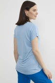 Baskılı Arkası Uzun Tişört - Mavi - 5