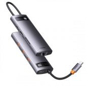Baseus 100W Type C Hub 10Gbps USB3.1 1000Mbps Rj45 100W Type C Şarj Typc e Dönüştürücü Çoğaltıcı HUB - 1