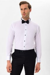 Manşetli Slim Kalıp Düz Gömlek thumbnail 2