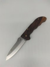 AYYILDIZLI YANDAN BASMALI ÇAKI İsim Yazdırılabilir Kamp Bıçağı Ahşap Saplı Avcı Bıçağı Outdoor - 1
