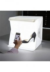 20 x 20 CM Profesyonel Stüdyo Led Işıklı Çift Sıra Ürün Fotoğraf Çekim Çadırı - 2