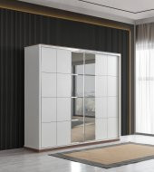 Erezoğulları Mobilya Efsane Sürgülü Aynalı Elbise Dolabı Gardırop 230x60x214 - 1