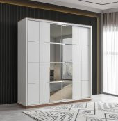 Erezoğulları Mobilya Efsane Sürgülü Aynalı Elbise Dolabı Gardırop 200x60x214 - 1