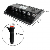 Polis Çakarı Cam Içi Vantuzlu 6 Led Kırmızı Mavi Çakmaklık Girişli Ön Arka Cam Polis Lamba 12 Mod - 7