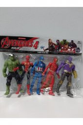5li Hulk - Spider-man - Captain America - Iron-man - Thanos Figürlü Yenilmezler Oyun Seti - 1