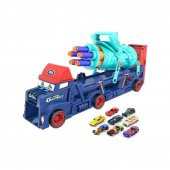 Oyuncak Yumuşak Mermi Atan Nerf Nişancı Tır ve 8 Die Cast Araç - 1