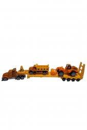 Oyuncak Metal 28 Cm 2 Iş Makineli Metal Tır , Metal Tır ,tır , Kamyon , Silindir Y058 - 1