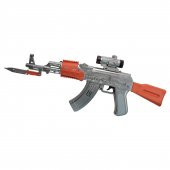 Oyuncak Pilli Kaleşnikof Tüfek Işıklı ,Sesli , Sök Tak Dipçikli Keleş Silah 54 cm - 1