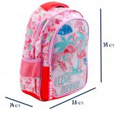 Muggle 2 Bölmeli Flamingo Pembe Okul Sırt Çantası (MU-7211) - 2