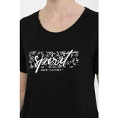 Pjs 24228 Kadın Spirit Baskılı Desenli Kısa Kollu Kapri Takım - 3