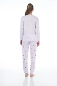 Estiva 22134 Kadın Üzüm Desenli Uzun Kollu Viskon Pijama Takım - 3