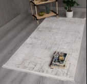 My Evilla Modern Dekoratif Star Seri Krem Gri Dokuma Halı STAR4107C thumbnail 1
