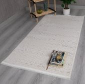 My Evilla Modern Dekoratif Star Seri Krem  Açık Gri Dokuma Halı - 1