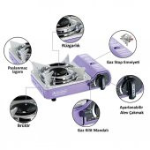 Tekli Çantalı Mini Portatif Ocak - Orcamp - Mor (CK-506) thumbnail 4