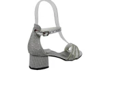 Zerhan 1550 Kız Çocuk Gri Taşlı Bantlı Topuklu Ayakkabı thumbnail 4