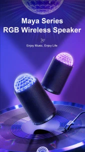 Joyroom JR-MS01 Maya Seri RGB  Maya Serisi RGB Kablosuz Hoparlör-Siyah - 10