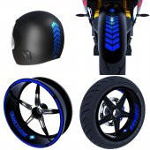 Moto Rider 4lü Sticker Seti Reflektif Mavi İç Dış Jant Şeridi Kask ve Çamurluk Çınar Extreme - 1