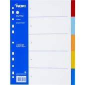 Noki Seperatör 5 Renkli Plastik A4 Dosya Ayraç Seperatör - 1