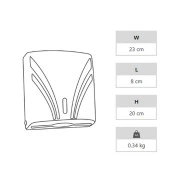 A Form ZHA-2 Z Katlama Attan Çekme Kağıt Havlu Dispenseri Havluluk - Şeffaf Füme - 23 Cm. - 1 Adet - 3