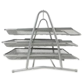 DRT Gri Perfore Metal 3'Lü Evrak Rafı - 3