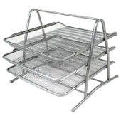 DRT Gri Perfore Metal 3'Lü Evrak Rafı - 2