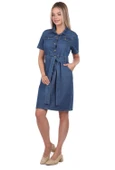 Banny Jeans Kemer Detaylı Jean Elbise - 7