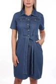 Banny Jeans Kemer Detaylı Jean Elbise - 10